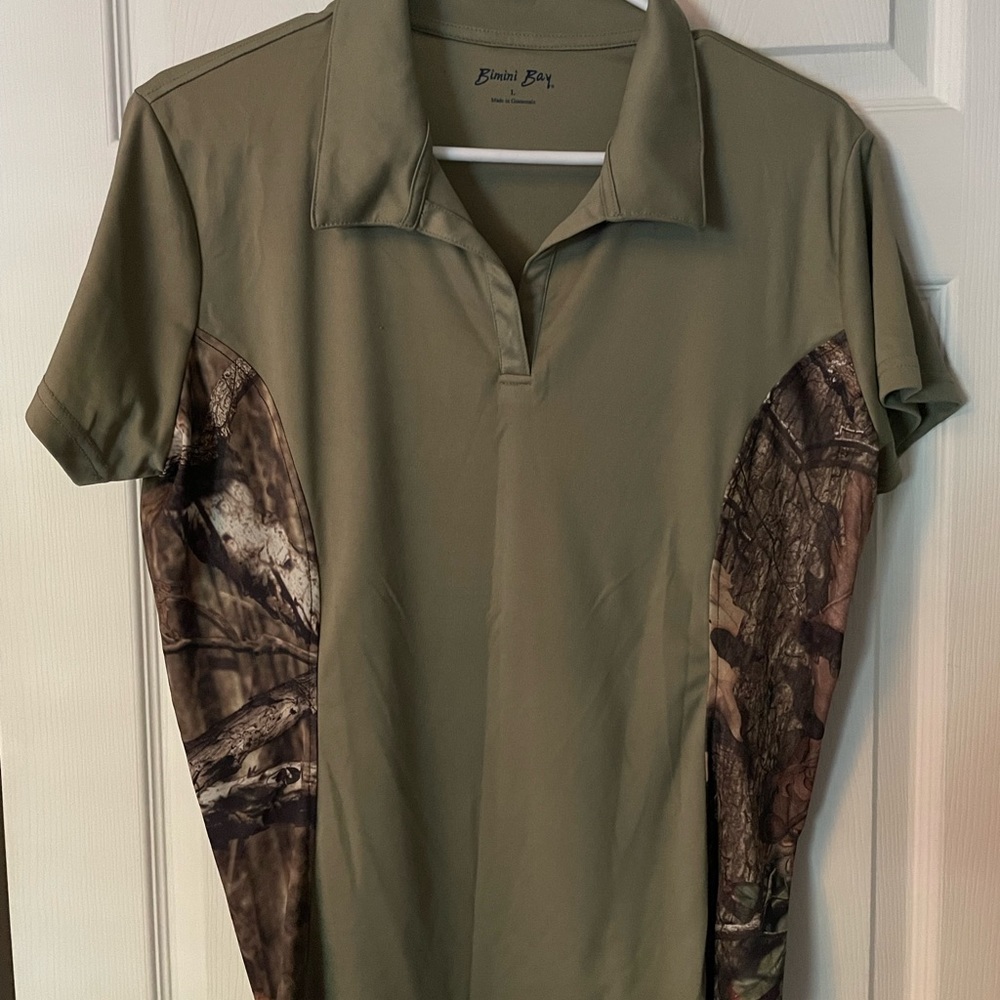 Camo/Olive Green Collared Shirt